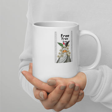 Palestine Flag Art Birds Design Printed Ceramic Mug