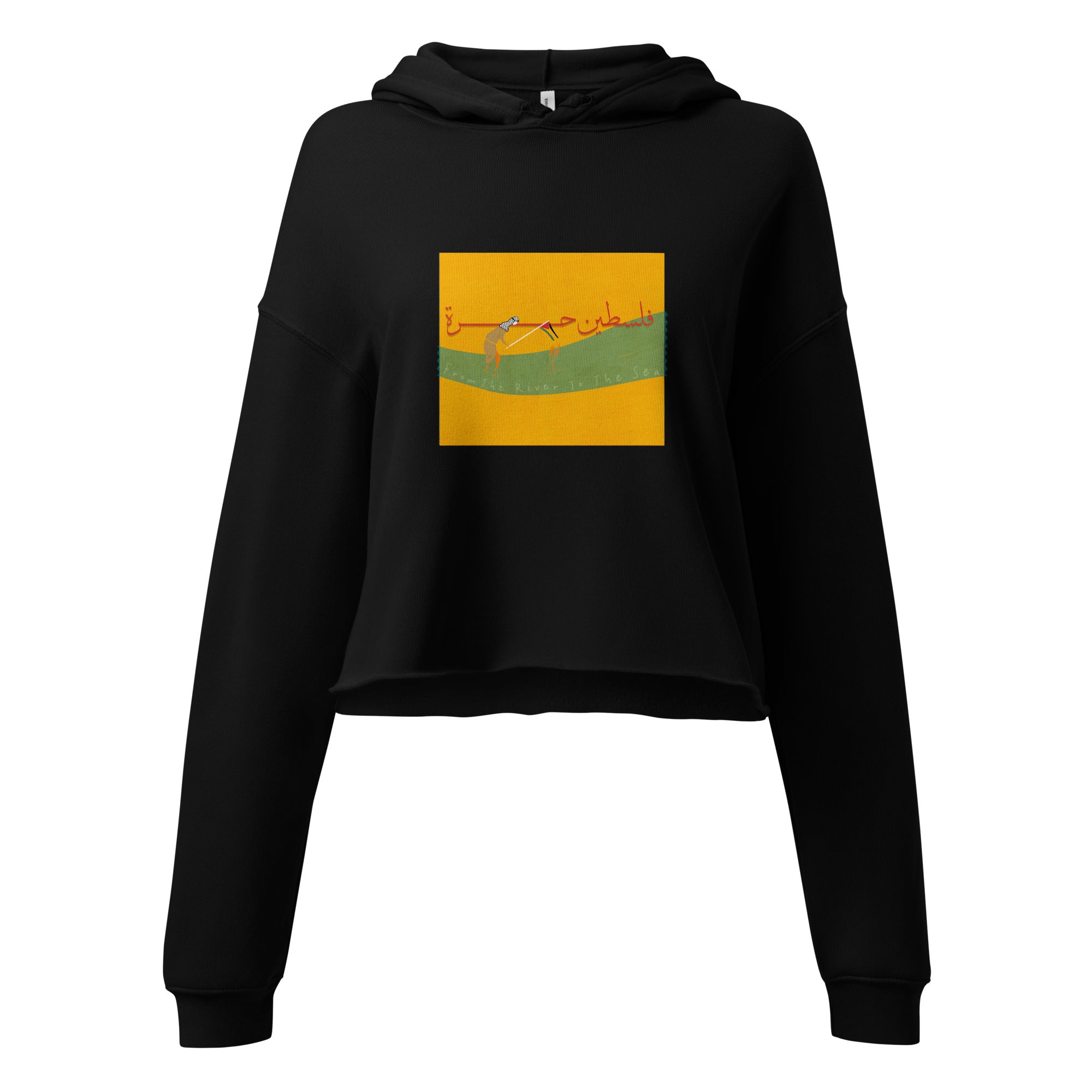 Crop Hoodie - Illustration-Designed by Palestinian Artist