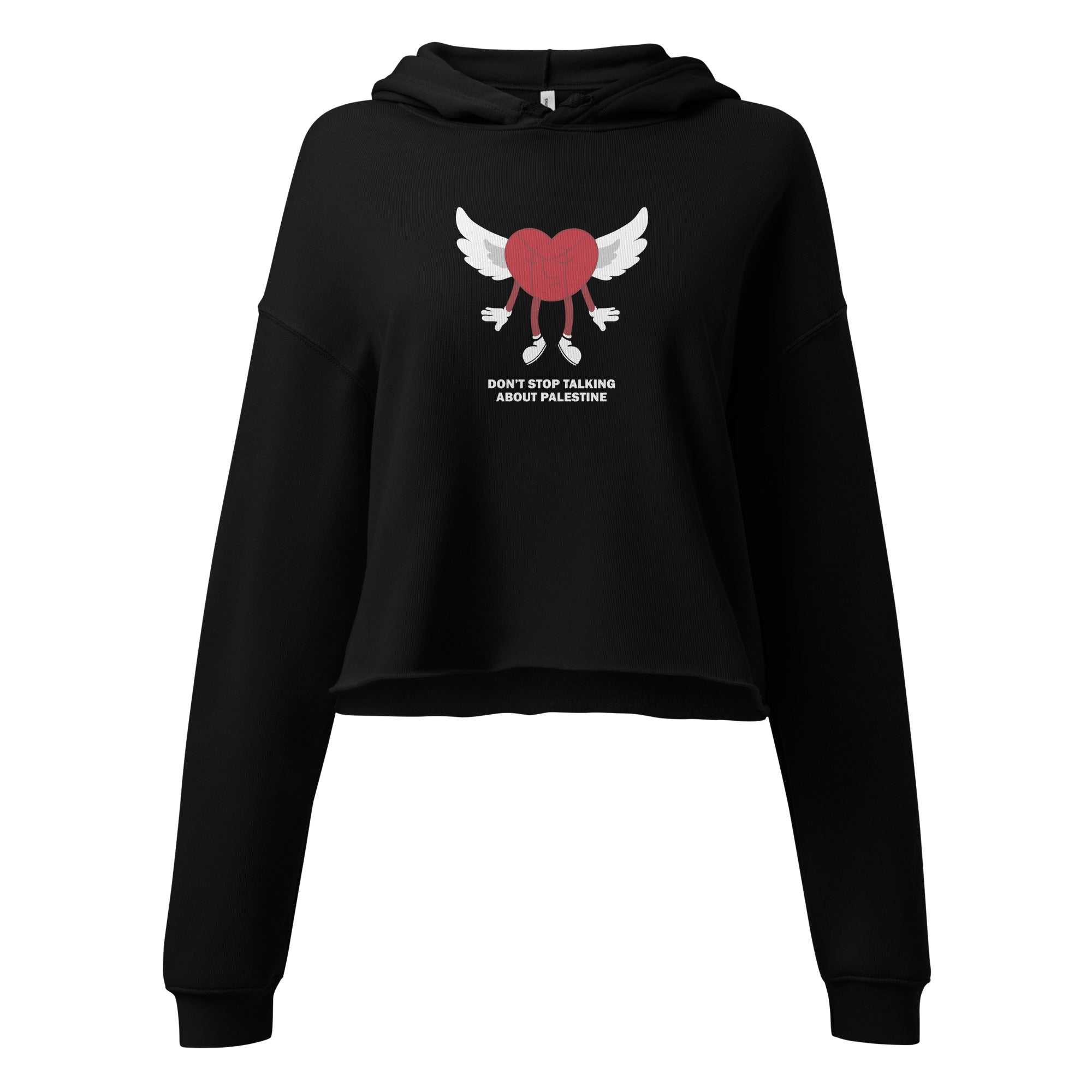 Crop Hoodie-Palestine in the heart-Designed by Palestinian Artist