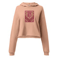 palestinian tatreez design peach crop hoodie rajaeen