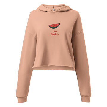 Crop Hoodie-Watermelon Illustration - Designed by Palestinian Artist