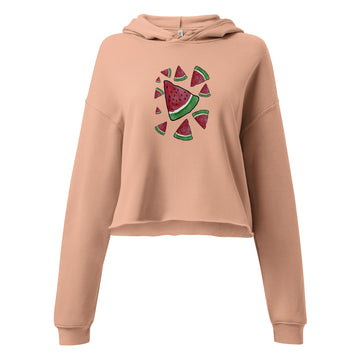 Crop Hoodie -Watermelon Illustration-Designed by Palestinian Artist