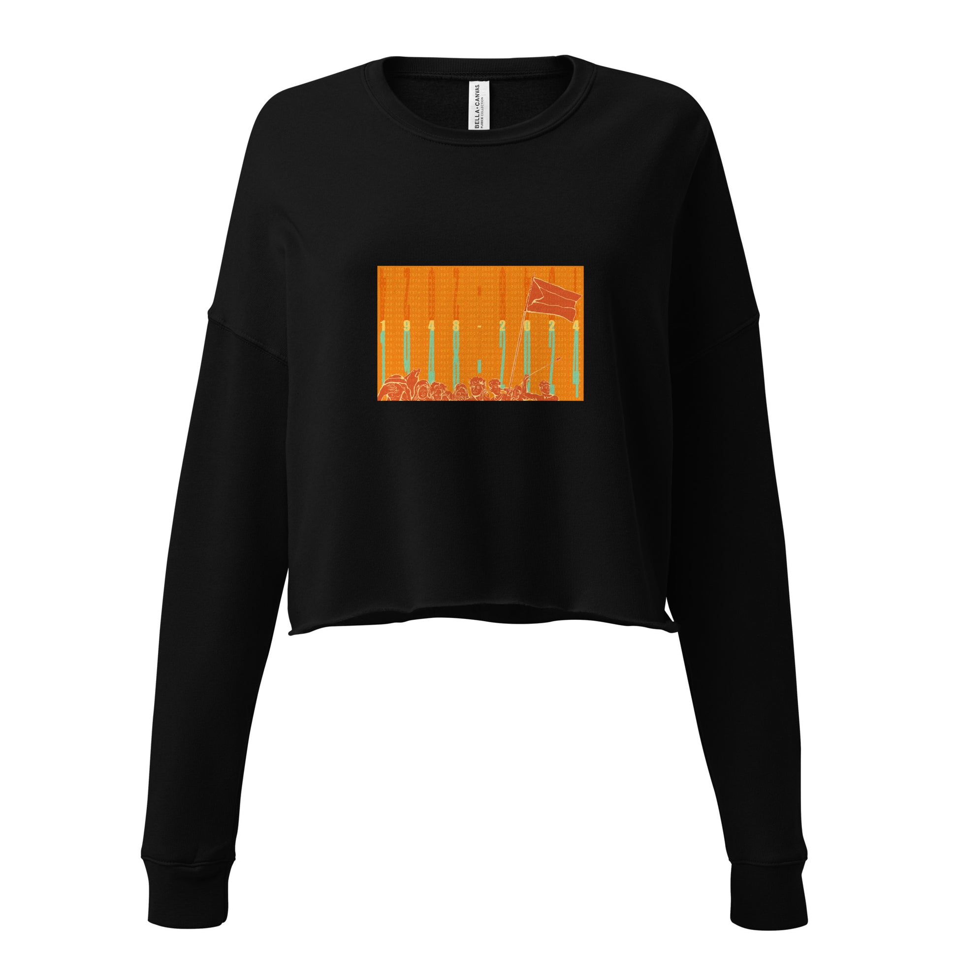 palestine art cropped sweatshirt black rajaeen