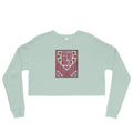 crop sweatshirt dusty blue color with tatreez design rajaeen