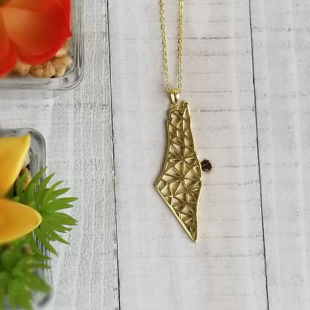 Palestine Map Necklace – Rajaeen.com