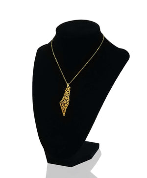 Gold Palestine Map Necklace Andalusia